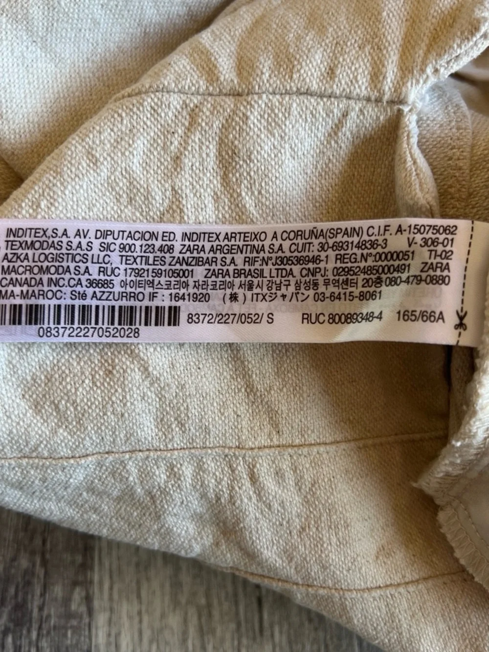 Zara Wide-Leg High-Waist Cotton Linen Cream Trousers Size S